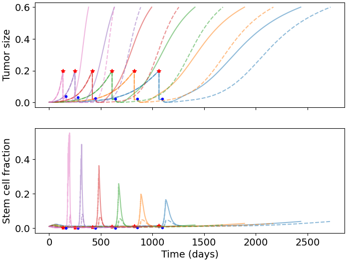 An example simulation of the model